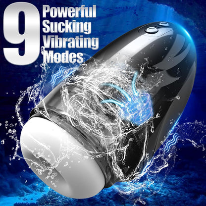 Automatischer Masturbator Penis Stroke Blowjob mit 9 Vibrations und 9 Saugmodi