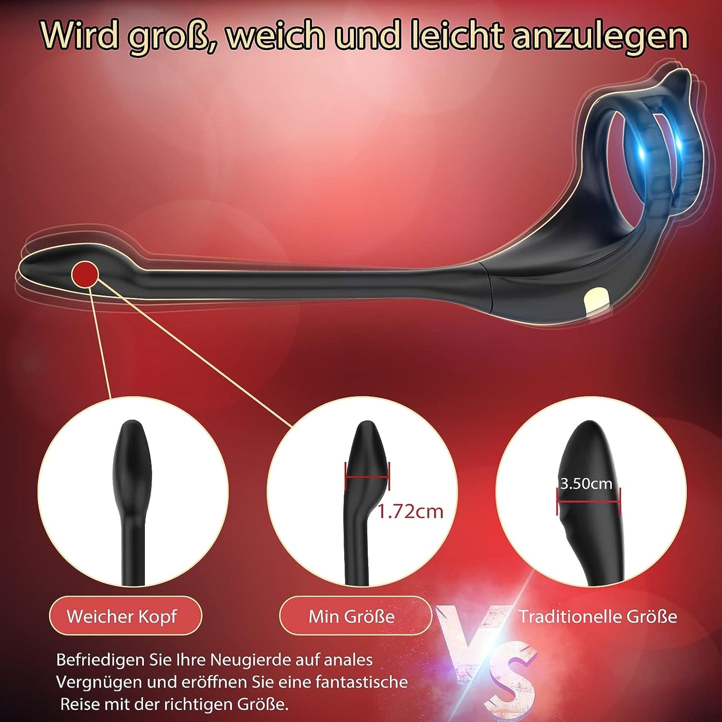 APP Steuerung Penisring Prostate Massager Anal Vibrator mit 10 Vibrationsmodi
