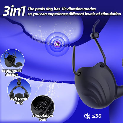 Eicheltrainer Vibrator Penisringe Hodenstimulator Masturbator mit 10 Vibrationsstufen