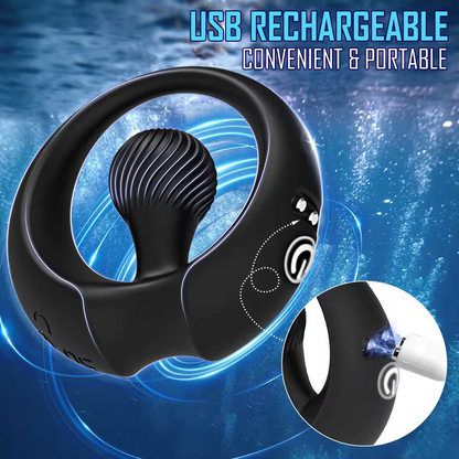 360° Flexibler Ball Penistrainer Cockring Stimulator Masturbatoren mit 9 Vibrationsmodi