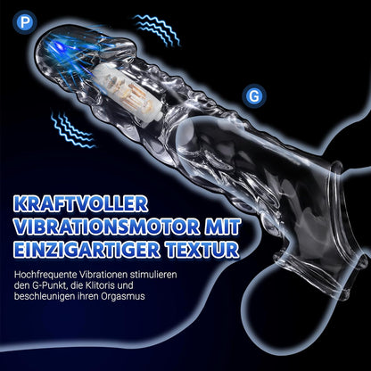Transparenter Penishülle Penistrainer Cockringe mit 10 Vibrationsmodi