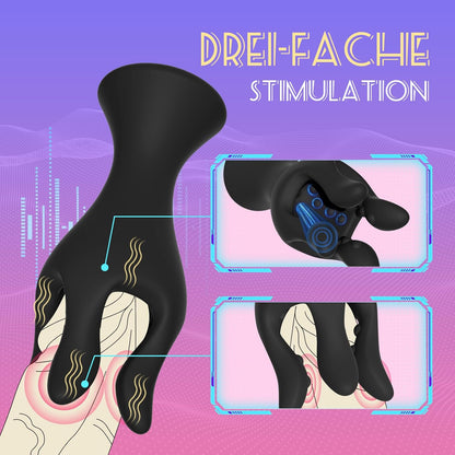 2 in 1 Penismassagegerät Elektrischer Penistrainer Masturbieren mit 9 Vibrationsmodi