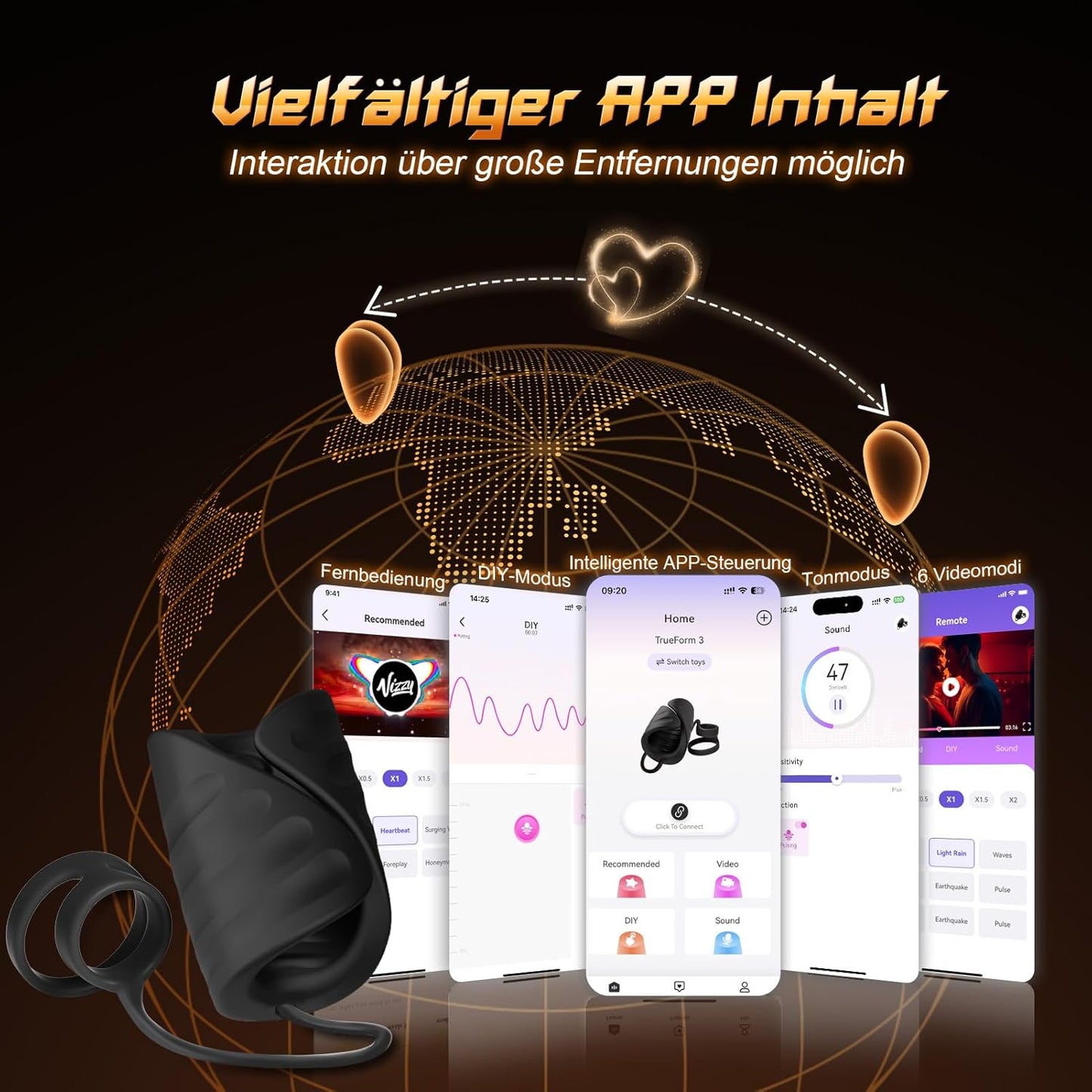 Elektrischer Penistrainer Vibratoren Stroker Masturbatoren mit 9 Vibrierende