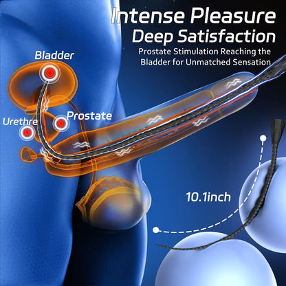 Oktopus Tentakel-Sonden Harnröhrenvibrator Prostata-Massagegerät Penisplug mit 10 Vibrationsmodi