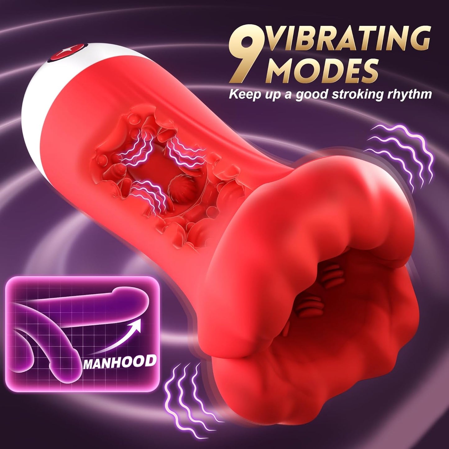 4 IN 1 Penistrainer Vibrator Tasche Pussy Druckmasturbator mit 9 Trainingsschubmodi