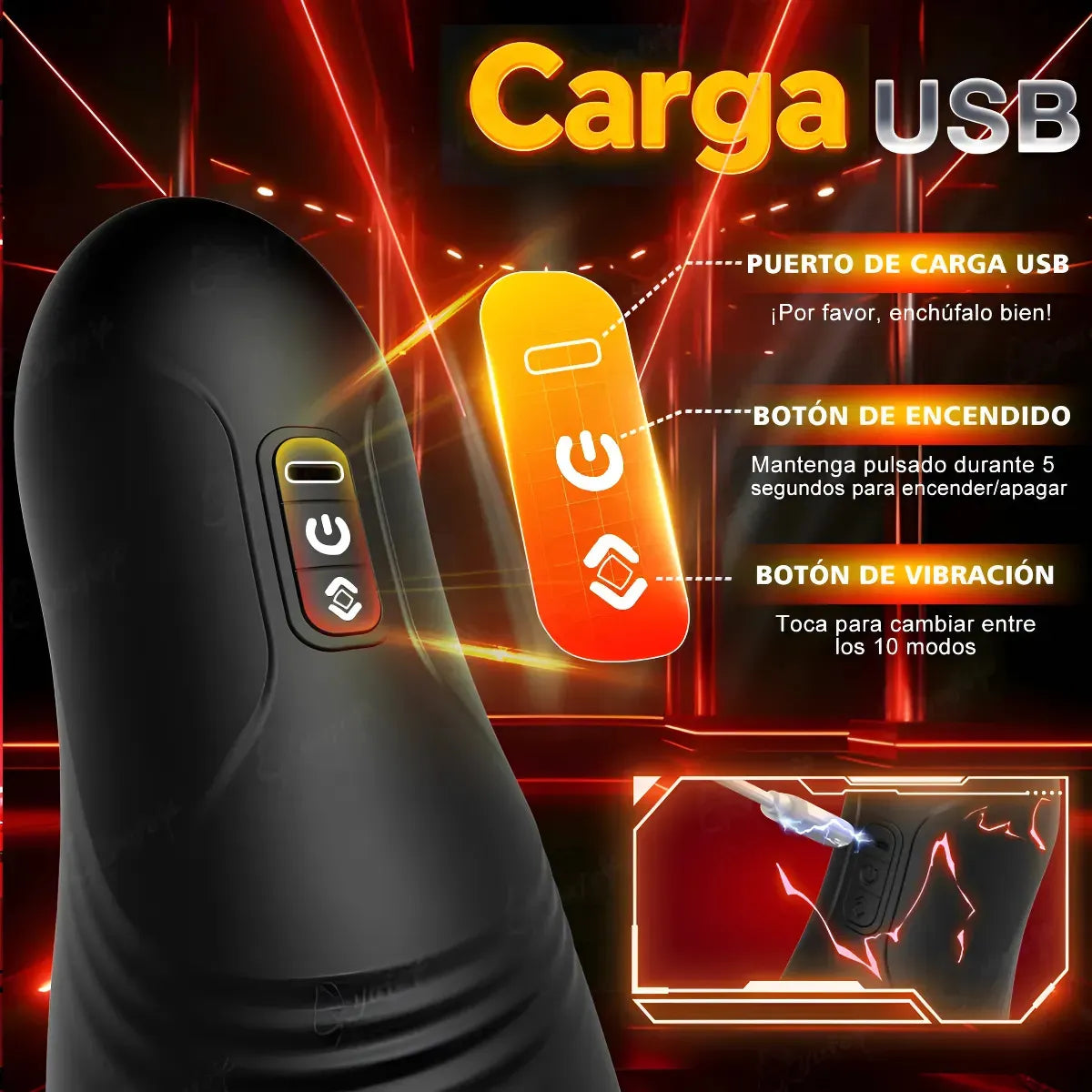 360 Grad Automatischer Oralsex Masturbator Saugpumpe mit 10 Vibrationsmodi