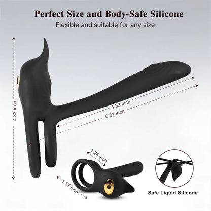 3 IN 1 Cock Ring Penis Vibrator Stimulator mit 10 Vibrationsmodi