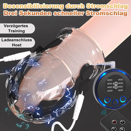 Elektro Shock Eichel Hülse Penistrainer Stimulator mit 8 Modi und 19 Stufen Strömung