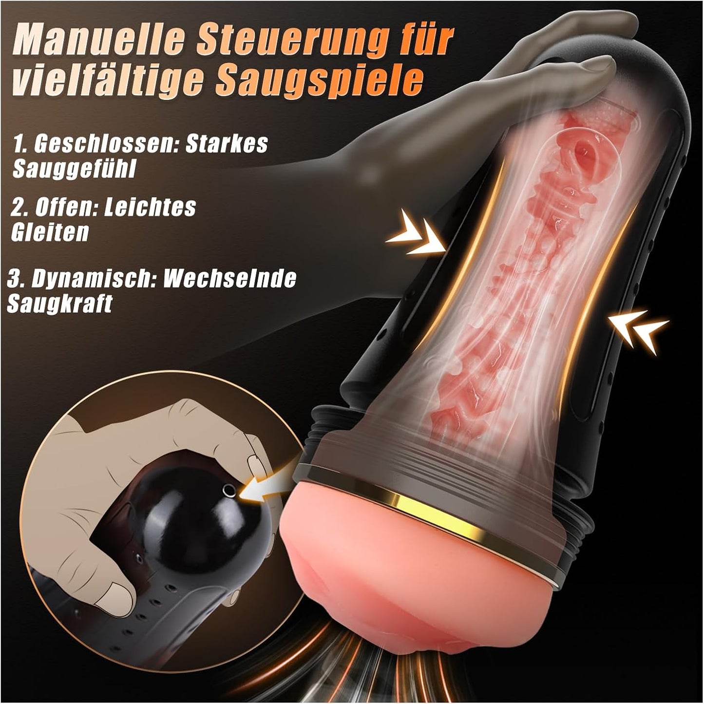 Verlängert & Verstärkt Realistisch Masturbator Tasche Muschi Stroker Blowjob