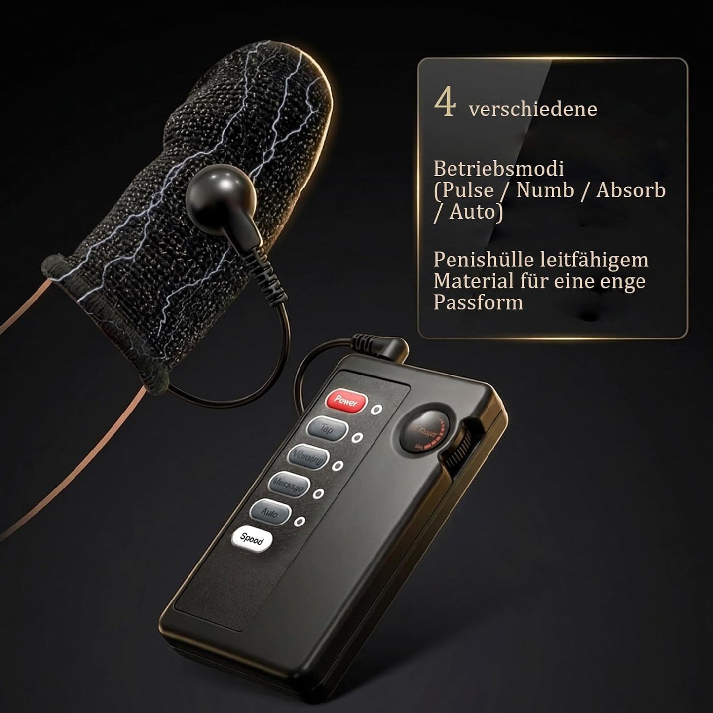 Elektro Schock Penisringe Stimulator mit 8 Stromschlagmodi und 19 Stromschlagintensitäten