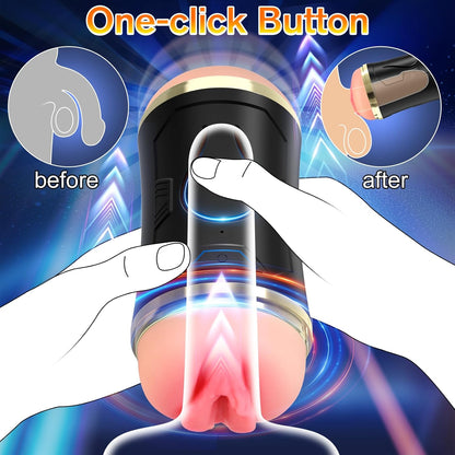 Offener Realistischer Masturbator Penistrainer Vibrator mit 10 Vibrationsmodi