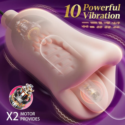 3 IN 1 Oralmasturbator Penistrainer Blowjob Stroker Eichelstimulator mit 10 Schwingungsmodi