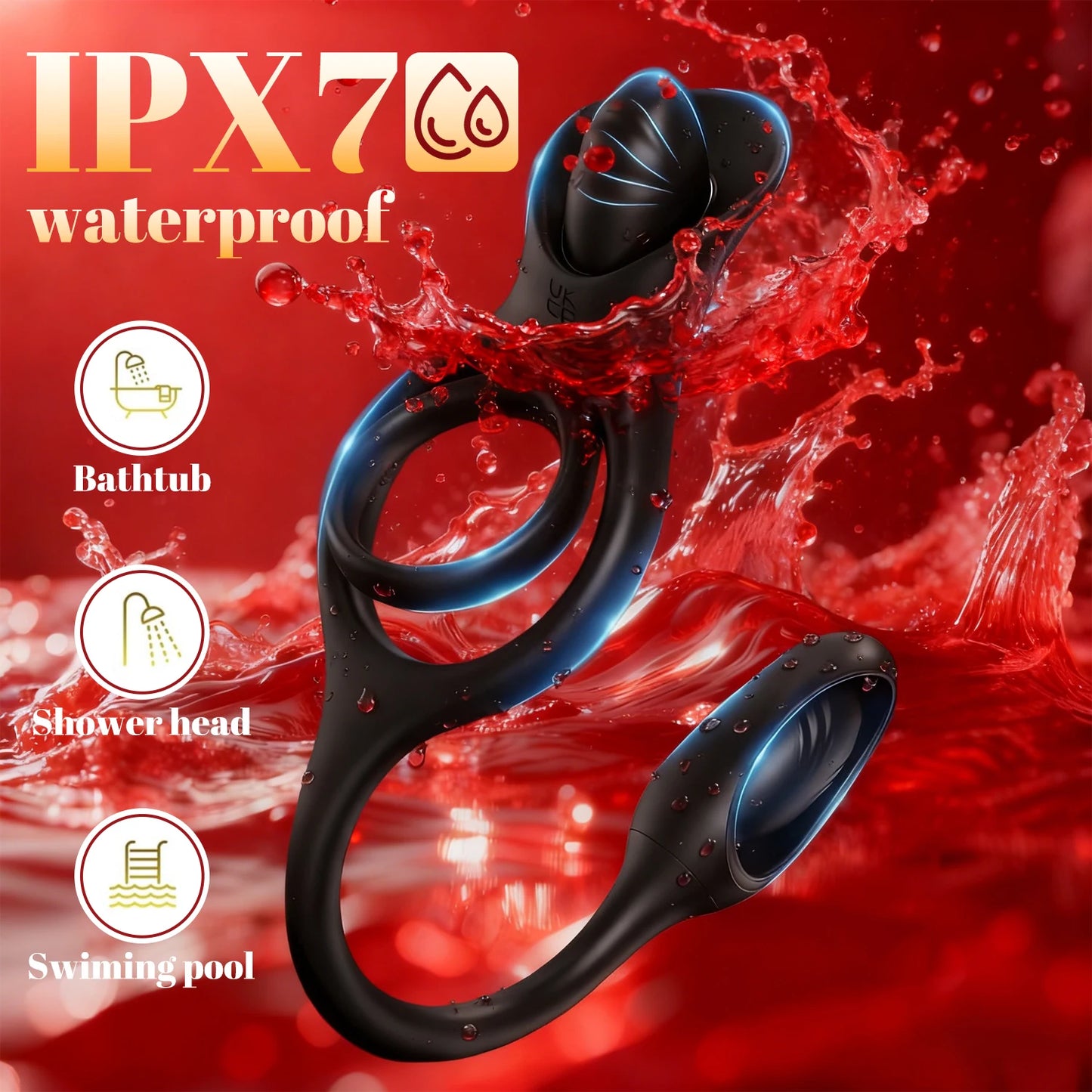 Drahtlose Steuerung Sperm Lock Ring Vibrierende Prostata-massagegerät mit 9 Vibrations