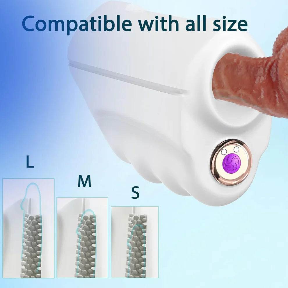 Elektrischer Masturbator mit 9 Vibrationsmodi + integriertes 3D-konkaves Texturdesign