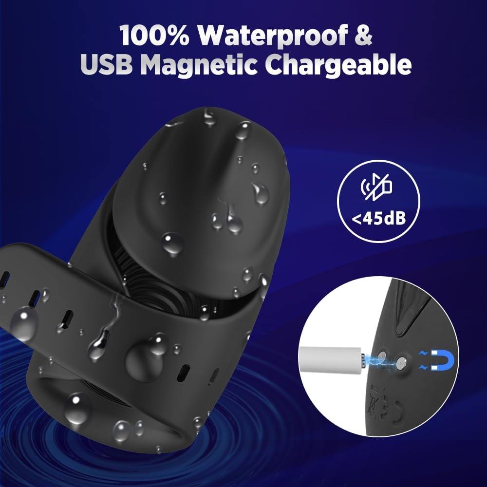 360° Umhüllung Automatische Penistrainer Eichelmassagegerät mit 10 Vibrationsmodi