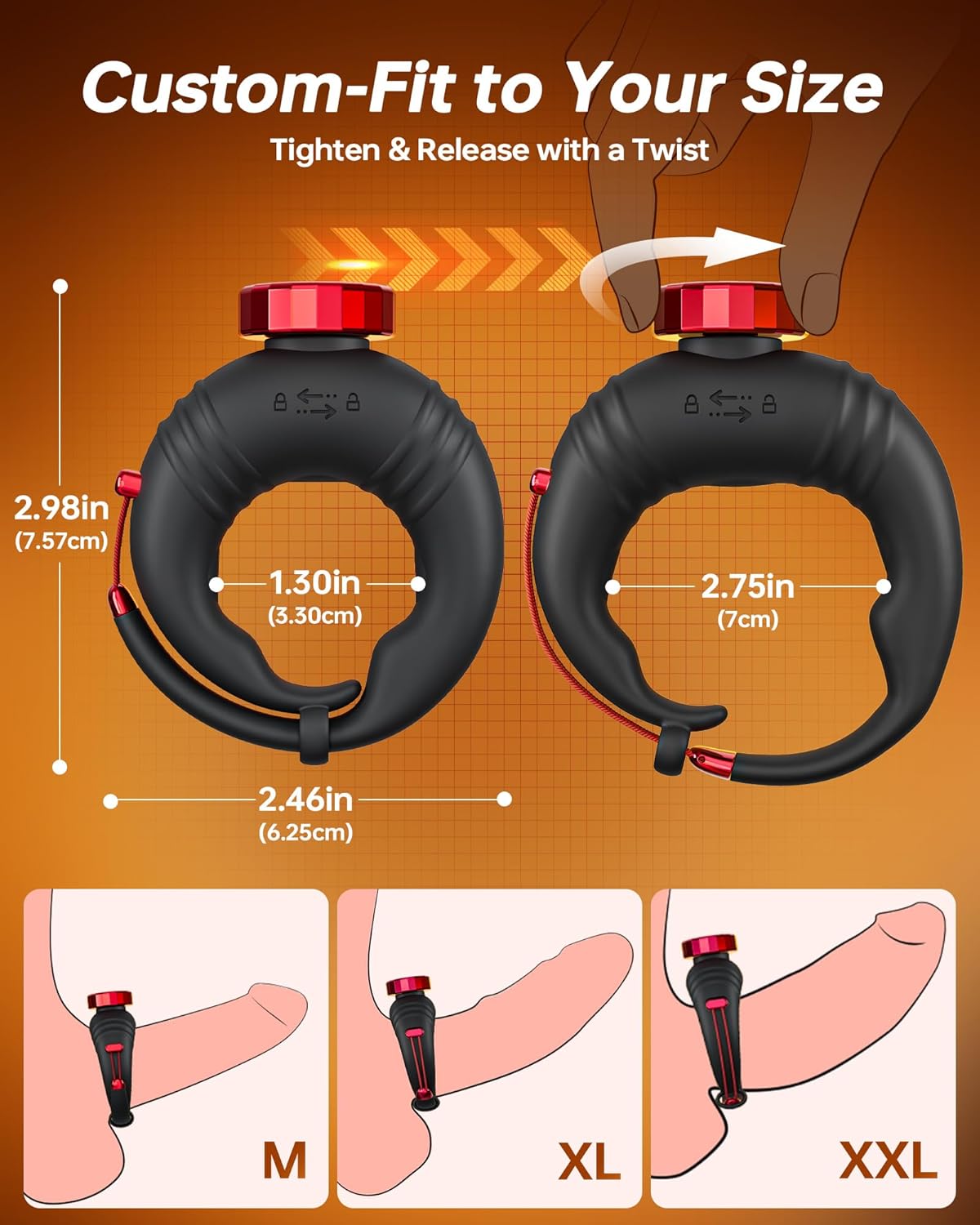Anpassbarer Offener Penis Trainer Vibrator Cock Ring mit 10 Vibrationsmodi