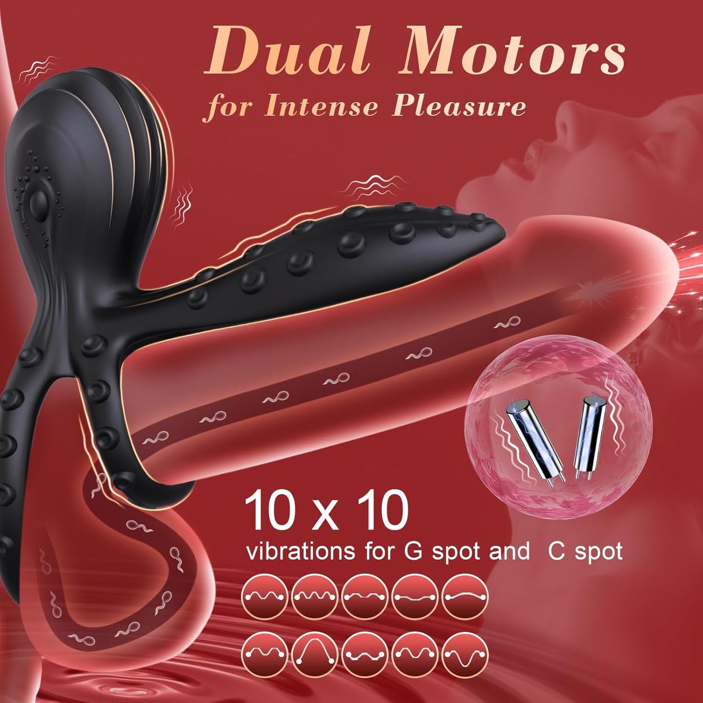Oktopusförmiger Penisring G-Punkt & Penis Stimulator mit 10 Vibrationsmodi