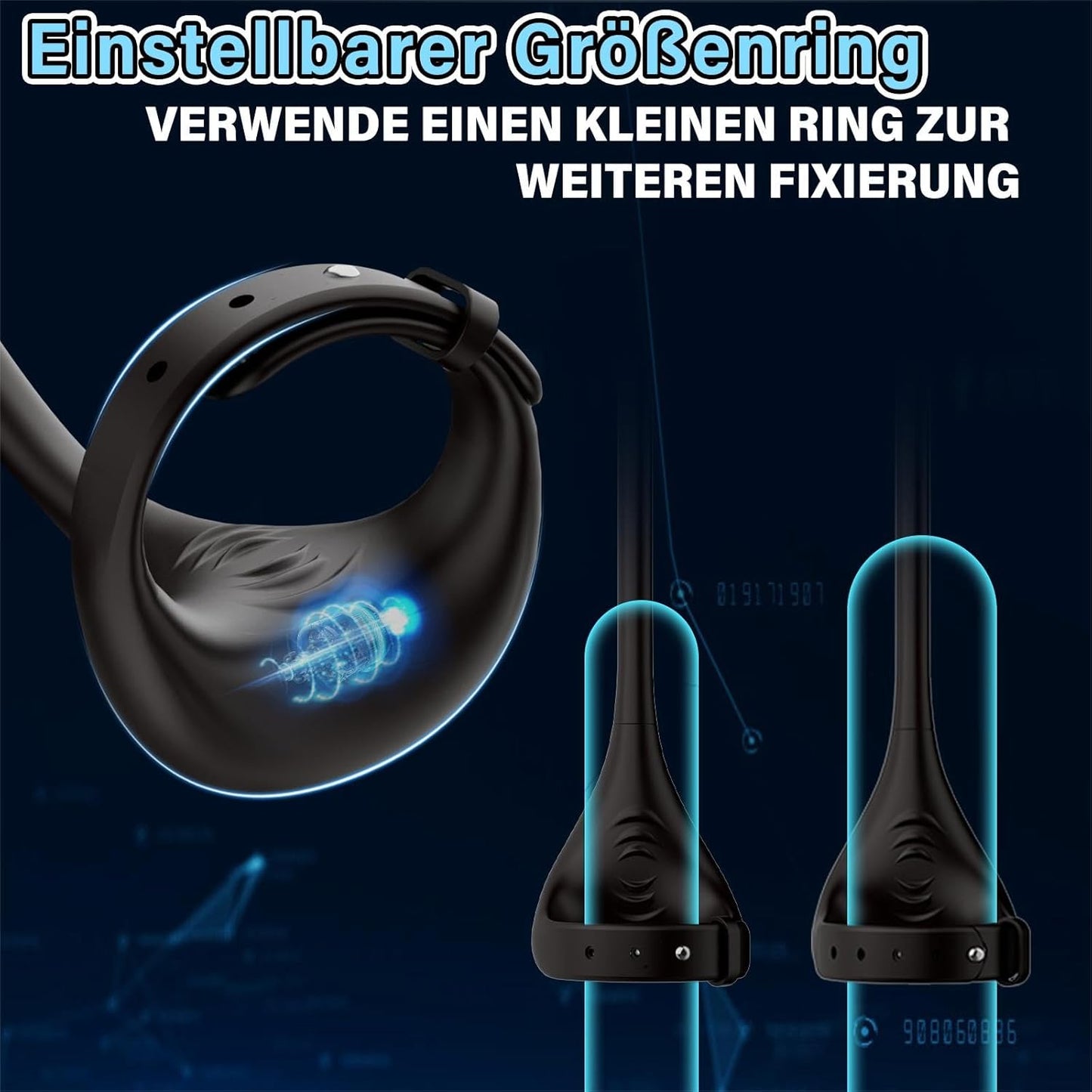 APP Fernsteuerung Anal Plug Penis Vibrator Cock Ring mit 10 Vibration