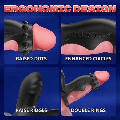 4 IN 1 Penisring Extender Stimulator Massagegerät mit 10 Intensiven Vibrationsmodi