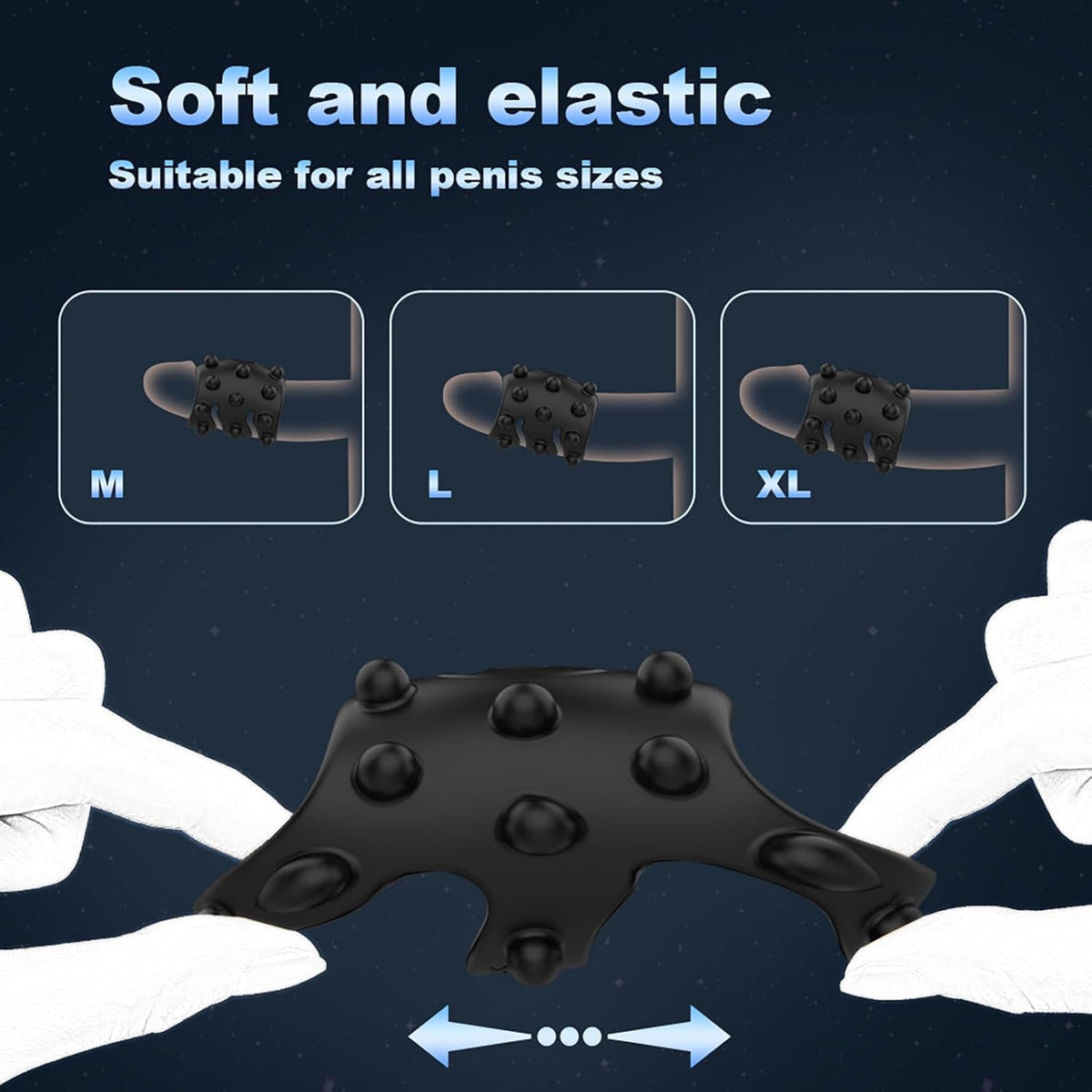 360° weiche Perlen Penisring Vibrator Penishülle Sleeve Cockring mit 10 Vibrationen