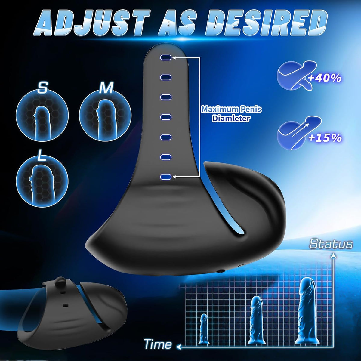 360° Umhüllung Automatische Penistrainer Eichelmassagegerät mit 10 Vibrationsmodi