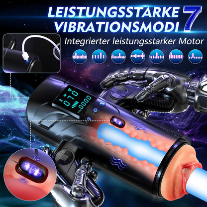 Realistischer Masturbator Taschenmuschi mit 7 Saugmodi & Stoßmodi &  Vibration