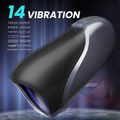 Automatischer Penis Trainer Stroker Masturbator mit 14 Vibrationsmodi & 2 Motoren