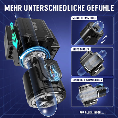 Elektrischer Masturbator Sex Machine mit 7 Teleskop Drehfunktionen & 7 Vibrationsmodi