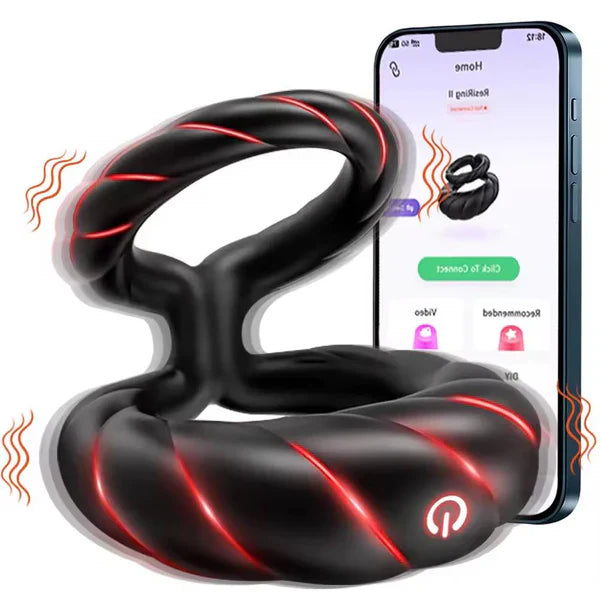 Dual Cockring Penistrainer Vibrator Masturbatoren mit 10 Vibrationsmodi