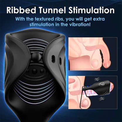 2 IN 1 Elektrischer Penistrainer Vibrator Stimulator Masturbator mit 10 Modi