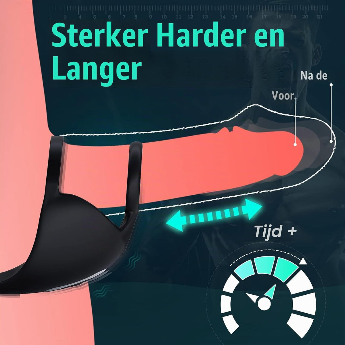 App-gesteuerter Cockring Penistrainer Vibrator Hoden Stimulator mit 9 Vibrationsmodi