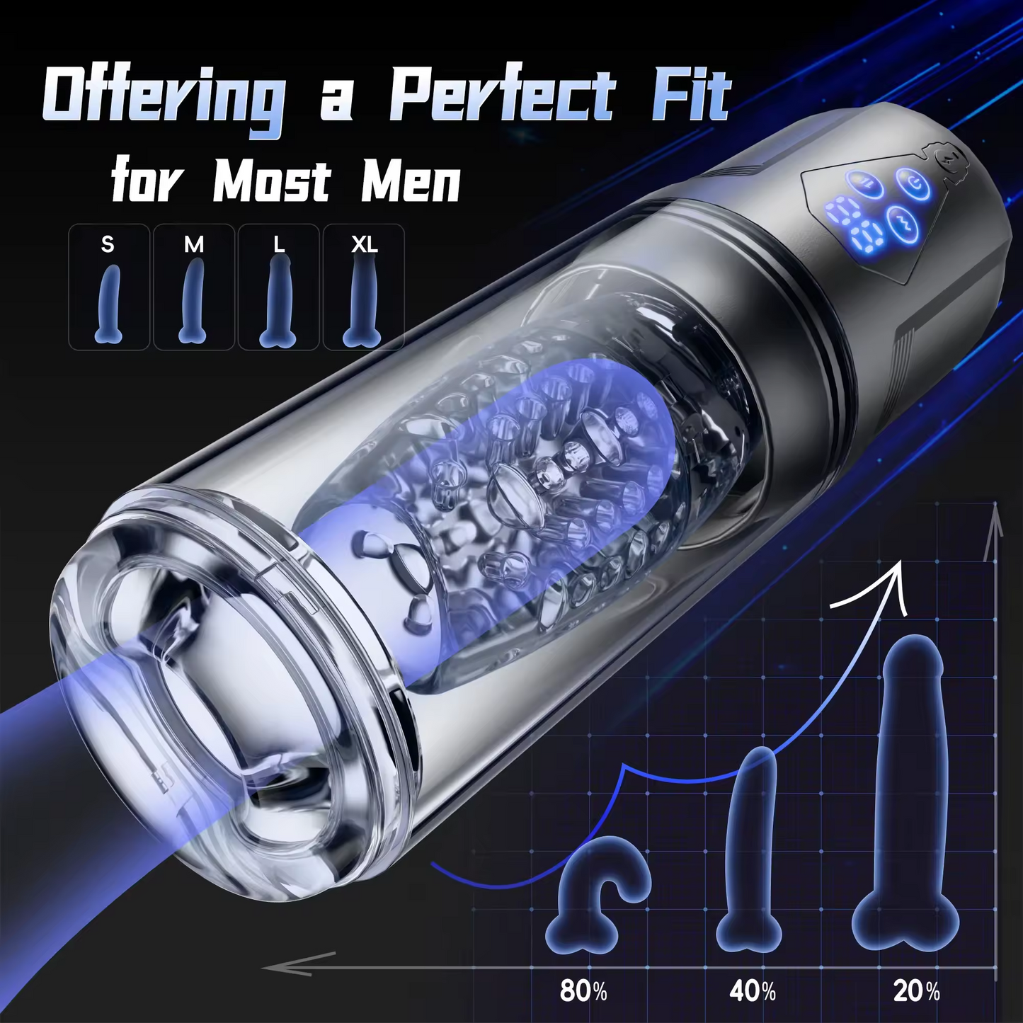 Automatischer Masturbator Penispumpe Blowjob mit 9 Stoßrotationen und 9 Vibrationen