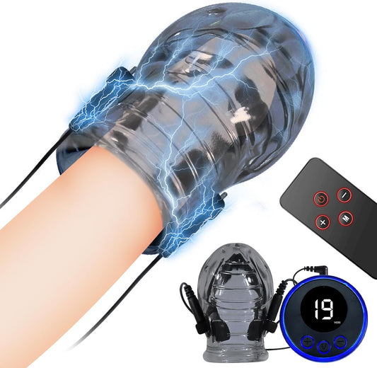 E-stim Extrem Eichel Hülse Penis Trainer Set mit 8 Elektroschock-Modi