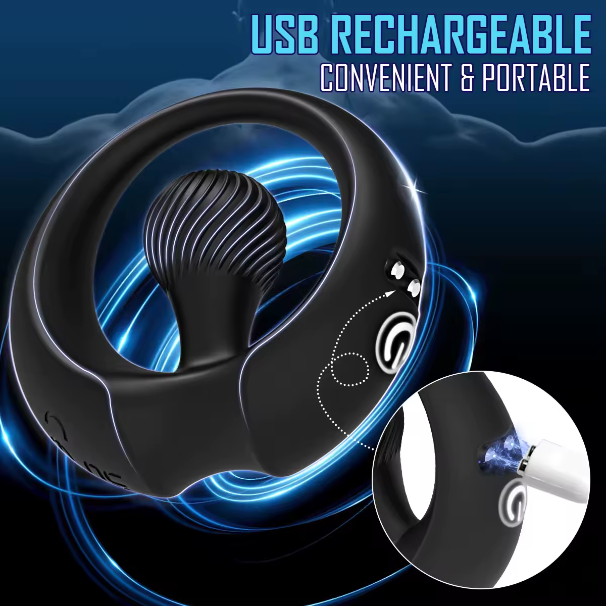 360° Flexibler Ball Penistrainer Cockring Stimulator Masturbatoren mit 9 Vibrationsmodi