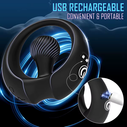360° Flexibler Ball Penistrainer Cockring Stimulator Masturbatoren mit 9 Vibrationsmodi