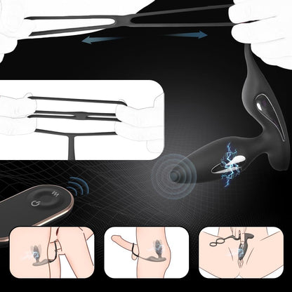 E-stim Anal Vibrator Penisringe Prostata Stimulator mit 9 Vibration & 5 Elektroshockmodi