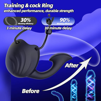 Eicheltrainer Vibrator Penisringe Hodenstimulator Masturbator mit 10 Vibrationsstufen