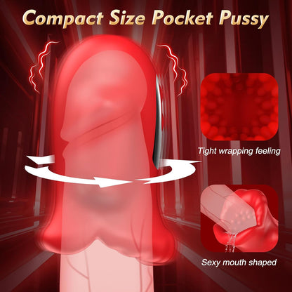 Auto Penis Vibrator Pussy Stroker Eicheltrainer mit 10 Vibrationsmodi und 2 Motoren