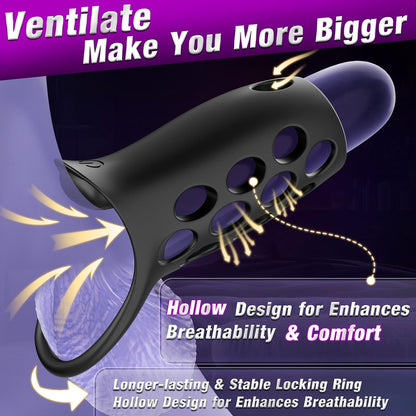 Penisring Vibrator Penisverlängerungs Stimulator mit 9 Leistungsstarken Vibrationsmodi