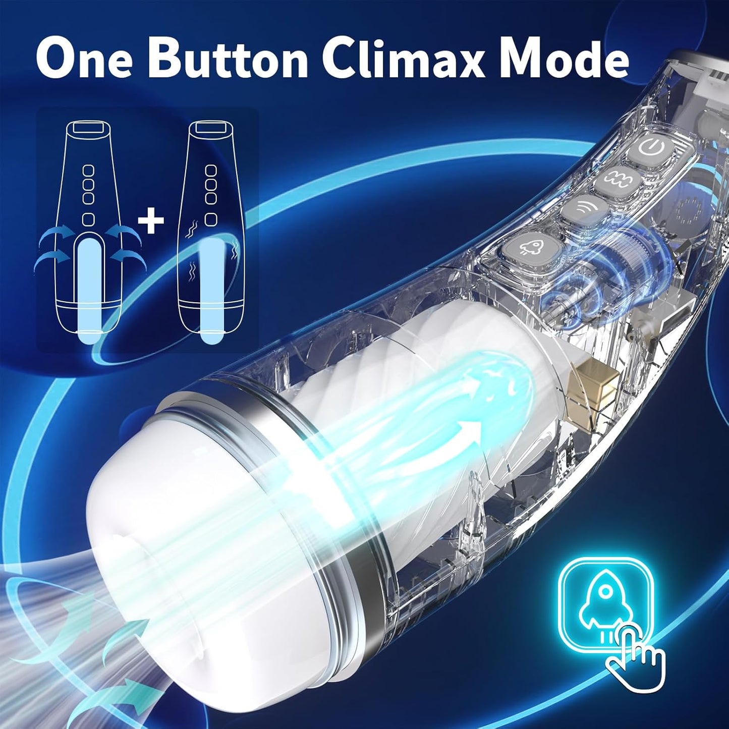 LCD Display Automatischer Masturbator Stroker Blowjob mit 7 Saugmodi und 10 Vibrationsmodi