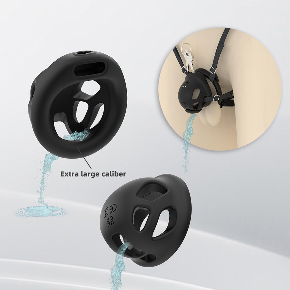Vibrierender Peniskäfig Chastity Cage Keuschheitskäfig Harnröhrenschlauch mit Mehrere Vibrationsmodi