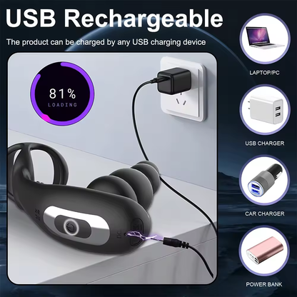 360° Drehbarer Analplug Penisring Prostata-Massagegerät mit 9 Vibrations und 3 Rotationsmodi