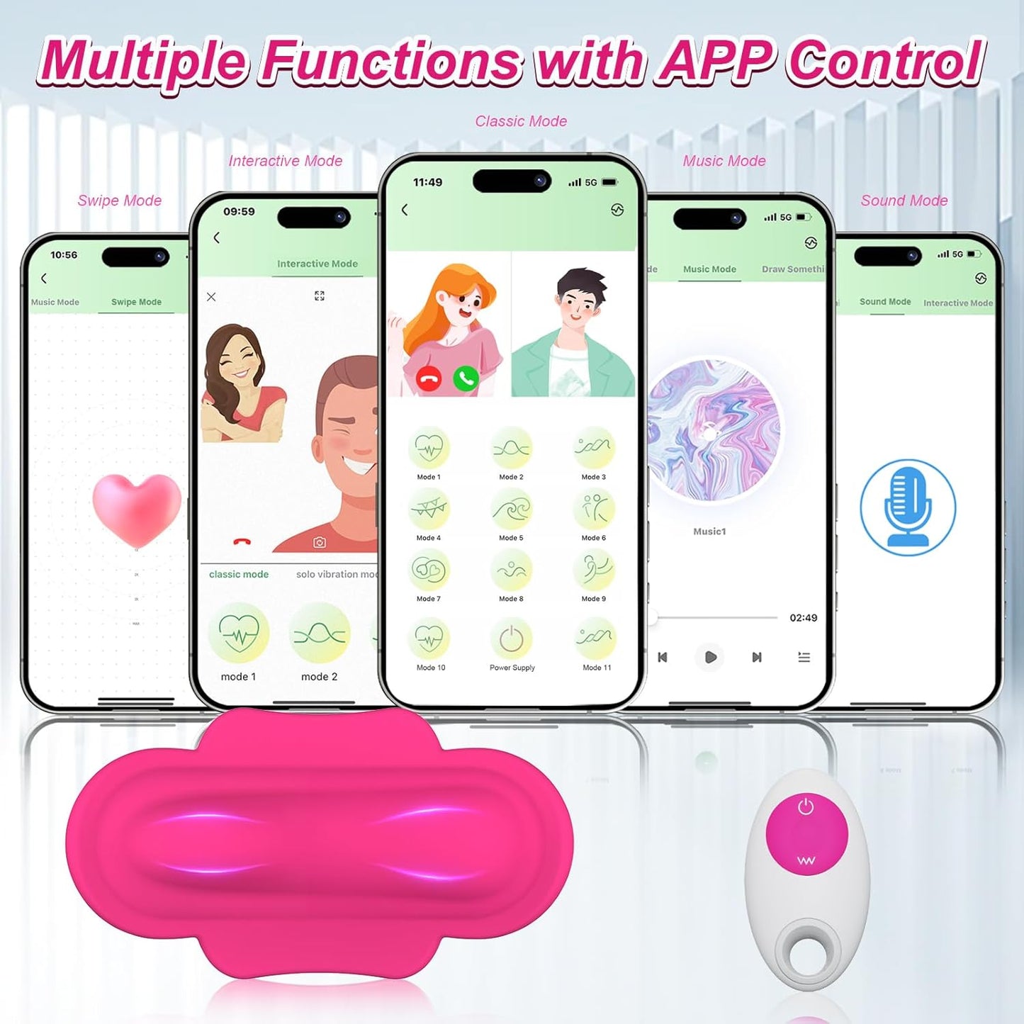 Tragbare Mini Vibrator Klitoris Stimulator mit 11+5 Vibrationsmodi