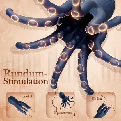 360° Umschließender Oktopus Penis Trainer Vibrator mit 10 Kraftvolle Vibrationsmodi