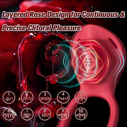 Fernbedienung & App Tragbarer Rose Vibrator Klitorisvibrator mit 10 Vibrations