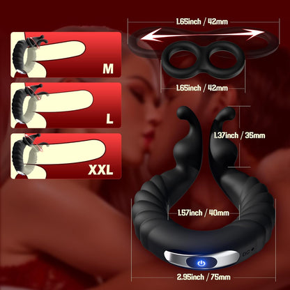 Verstellbarer Cock Ring Penistrainer Vibrator Stimulatot mit 10 Vibrationsmodi