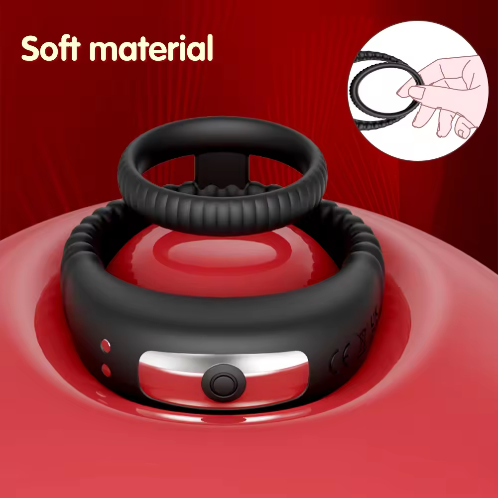 2 IN 1 Dubbele Cockring Penis Vibrator Stimulator mit 10 Vibrationsfrequenzen