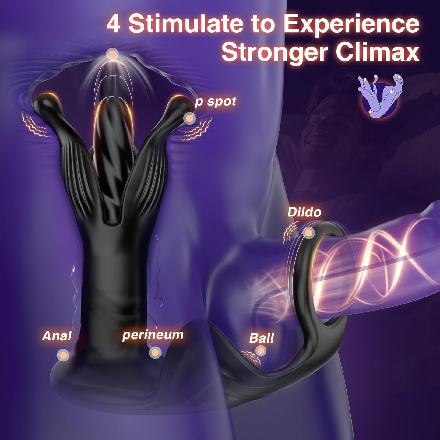 Prostata Massagegerät Anal Buttplug Vibrator mit 9 Spannungs Schock Klapp Stoßvibrationsstufen