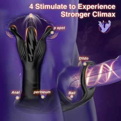 Prostata Massagegerät Anal Buttplug Vibrator mit 9 Spannungs Schock Klapp Stoßvibrationsstufen