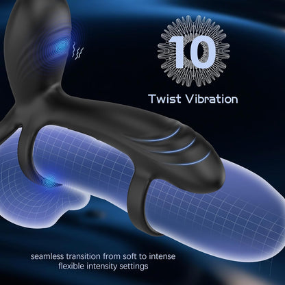 360° Drehbarer Penis Stimulator Vibrator Hüllenverlängerung mit 10 Modi